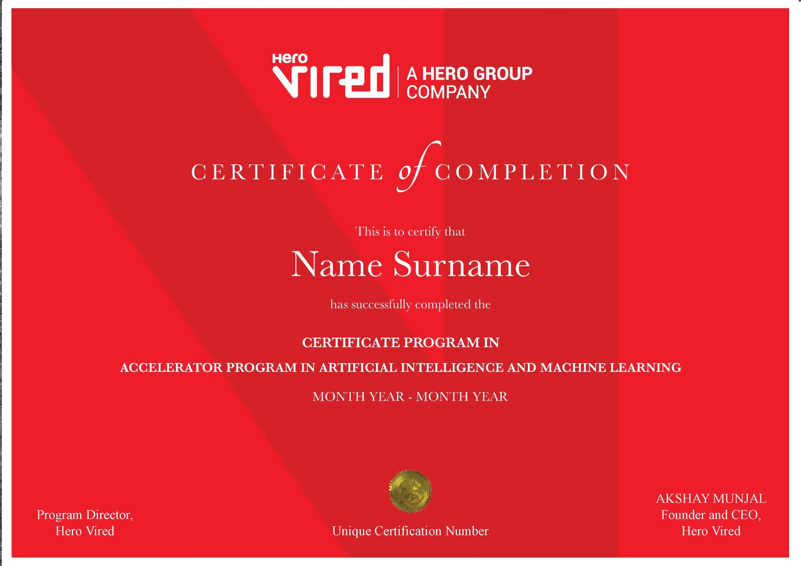 Hero Vired Certificate